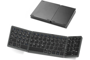 VBESTLIFE Funda abatible con Teclado Bluetooth inalámbrico para Smartphone  con Soporte, Universal para teléfonos móviles de 4.5 '' - 6.8 '', para